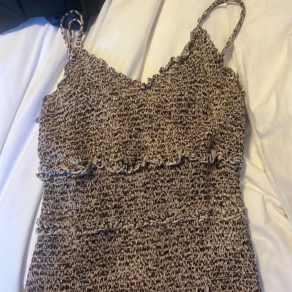 Olivaceous Mini Cheetah Dress